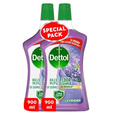 Dettol Antibacterial Floor Cleaner Lavender Scent, 900ml Pack of 2