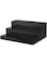 CiaoHER Large Acrylic Wine Liquor Bottle Rack 16x12.5x6.5in 3tier Black Countertop Riser Display for Bar Coffee Leisure Station Retail Store Shop Grocery Collection Organizer Stand