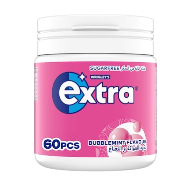 Wrigley's Extra Gum Bubblemint, Sugar Free Chewing Gum 60 Pellets