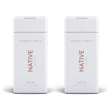 NativeBody Wash - Coconut &amp; Vanilla 11.5 oz (340ml) - 2-PACK for Hydrating