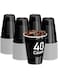 Black Plastic Cups, Disposable Cups, Reusable Party Supplies 12 oz Disposable Plastic Cups for Wedding Birthday Beverage Drinking Water Cups for Indoor Outdoor Event Bachelorette Camping (40 Count)