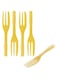 Restaurantware Cake Fork, Pastry Knife Edge Fork - Yellow Disposable 3 Prong, 1 Prong with a Perfect for Serving Cakes 4" Plastic 500ct Box