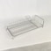 Aluminum Rust Proof Dish Drying Rack &ndash; Includes Wire Dish Drying Rack Removable Draining Tray and Utensil Caddy, Kitchen Counter Organizer- Compact Silver