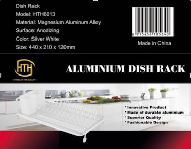 Aluminum Rust Proof Dish Drying Rack &ndash; Includes Wire Dish Drying Rack Removable Draining Tray and Utensil Caddy, Kitchen Counter Organizer- Compact Silver