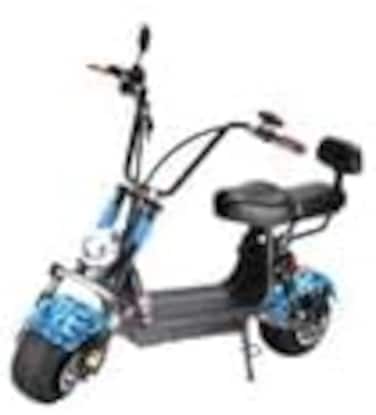 Crony Small Harley Two Seat Big Tires With BT 1000W 60Km/H High Power Two Wheels Adult Electric Scooter Motorcycle, Camouflage Blue