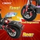 Crony Dk-11 2800Wx2 Dual Motor Electric Scooter, 80-95Km/H Speed, Off-Road Tires, Front/Rear Suspension, Bluetooth Speaker, Phone Holder &amp; Front Bag, LED Base, LED Remote Control, Big LCD Display
