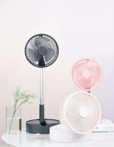 Crony Telescopic Speaker Fan With Wireless Speaker And Aroma Fragrance Diffuser Portable, White