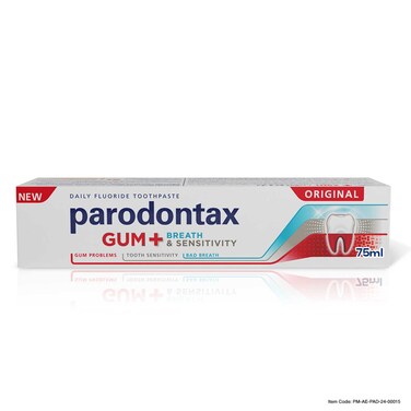 Parodontax Original Gum Plus Breath and Sensitivity Daily Fluoride Toothpaste 75ml