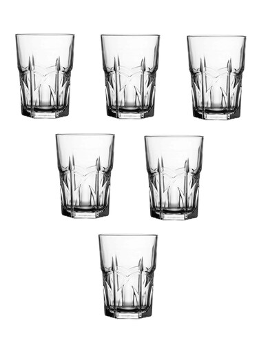 6 Pieces King Water Tumbler, 240 Ml, 100 Mm Height, 74 Mm Diameter Clear