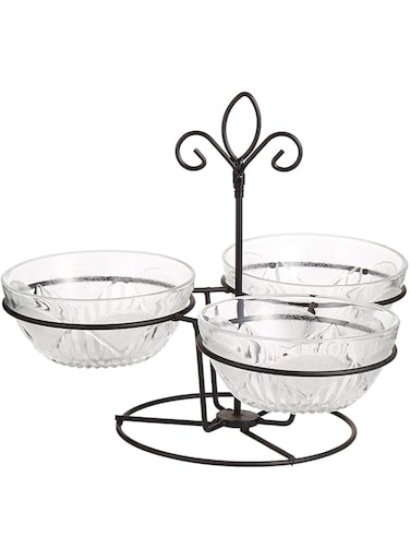 Harmony Glass Serving Bowl Set of 4, Clear