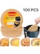 100 Pcs - Air Fryer Disposable Paper Liner - Deep Bowl Non Stick Oil Proof, Water-proof, Non-Stick Baking Paper for Air Fryer, Heat Resistant Parchment Paper for Baking Roasting Oven Microwave