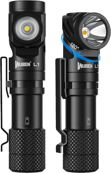 WUBEN L1 Rechargeable LED Flashlights 2000 High Lumens, Super Bright Powerful Flashlights Battery Powered, Dual Light Sources Compact Pocket Handheld Flashlight for Camping, Outdoor(519A)
