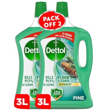 Dettol Antibacterial Floor Cleaner Pine Scent, 3L Pack of 2