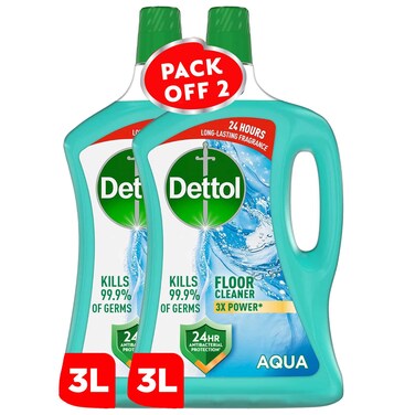Dettol Antibacterial Floor Cleaner Fresh Aqua Scent, 3L Pack of 2