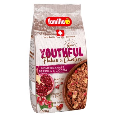 Familia Youthful Flakes N Clusters Pomegranate, Berries and Cocoa Granola, 350g
