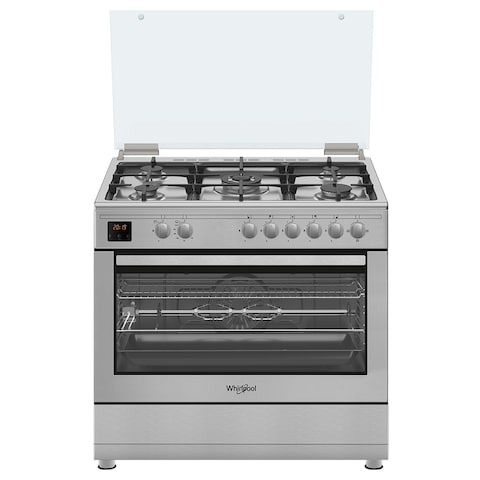 Whirlpool 5 Burner Gas Cooker WM9GC6DCX Silver 90x60cm