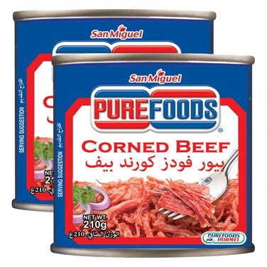 Pure Foods Corned Beef, 210g Pack of 2