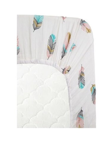 Baby Organic Bamboo Muslin Fitted Sheet - Plush Feathers
