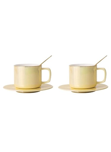 2-Piece 150ml Elegant Luxurious Home Coffee Cup Afternoon Tea Ceramic Cups And Saucer Set