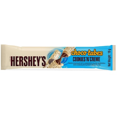 Hershey's Cookies N Creme Choco Tubes Wafer Roll, 18g