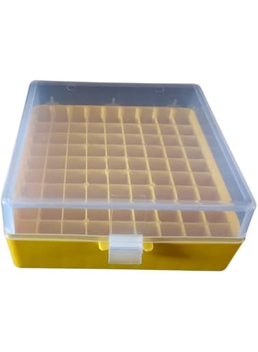 AANIJ&reg; Cryo cube box (PP) 81 places for 1ml and 1.8ml cryo vials, CryoBox Vial Rack, Freezer Storage Fit for 2ml Cryostorage Freezing Box (Pack of 1)