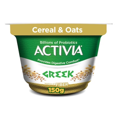 أكتيفيا زبادي يوناني بنكهة الحبوب والشوفان، غني بالبروبيوتيك والألياف، 150 غرام