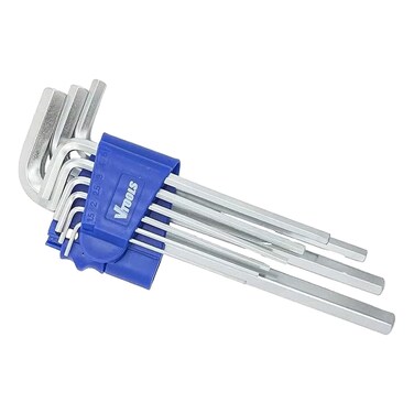 في تولز طقم مفتاح توركس وألين طويلة 1.5 ملم - 10.0 ملم، 9 قطع