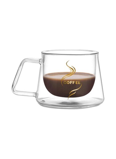 Layer Glass Coffee Cup Tea Drinking Mug Clear 200ml