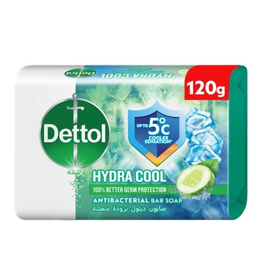 Dettol Hydra Cool Bar Soap, Cucumber &amp; Icy Menthol Scent, 120g