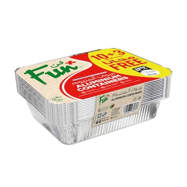 Fun Aluminium Containers With Lid Silver 3.5L 13 PCS