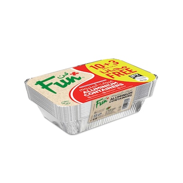 Fun Aluminium Containers With Lid Silver 1.85L 13 PCS