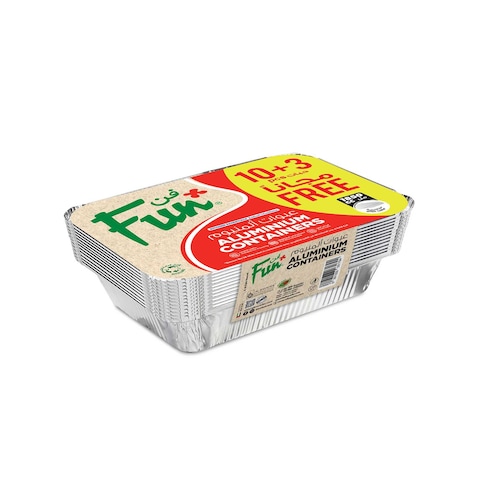 Fun Aluminium Containers With Lid Silver 1.85L 13 PCS