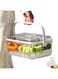 Ice Chilled Divided Serving Tray with Lid and handle Crystal Clear Large Fruit Ice Serving Tray for Outdoor Picnic Travel beach - Ice Chilled Party Platter for Fruits Vegetables Appetizers Salad