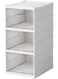 White Modern 3-Tier Folding Shoe Rack with Clear Door, Plastic Sneaker Boxes, Stackable Shoe Organizer for Closet, Entryway, Room, 3 Pairs
