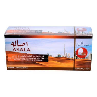 Asala Traditional Instant Coffee with Cardamom and Saffron 20 Coffee Bags