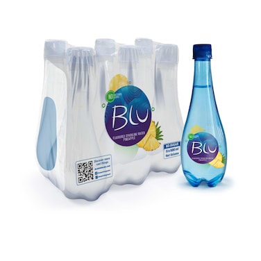 Oasis Blu No-Sugar Pineapple Flavoured Sparkling Water, 500ml, Pack of 6