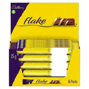 Cadbury Flake Original Chocolate Bar, 15g Pack of 36