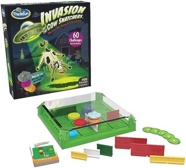 لعبة ThinkFun Invasion of the Cow Snatchers – لعبة منطق مغناطيسية فردية مع 60 تحديًا، وأجسام طائرة مجهولة وأبقار، و5 مستويات صعوبة – أحجية STEM للأعمار من 6 سنوات فما فوق (1021)