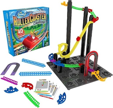 تحدي قطار الملاهي من ThinkFun – لعبة بناء منطقية STEM فردية مع 40 تحديًا متدرجًا، ومسارات، وقطع أعمدة، وعربة قطار الملاهي – للأعمار من 6 سنوات فما فوق (1046)