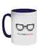 Techno Geek Printed Coffee Mug Dark Blue/White/Black