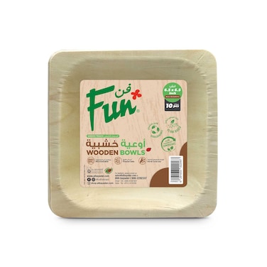 فان غرين تراك أوعية خشبية مربعة 6.5 × 6.5 بوصة - بيج 10 قطع