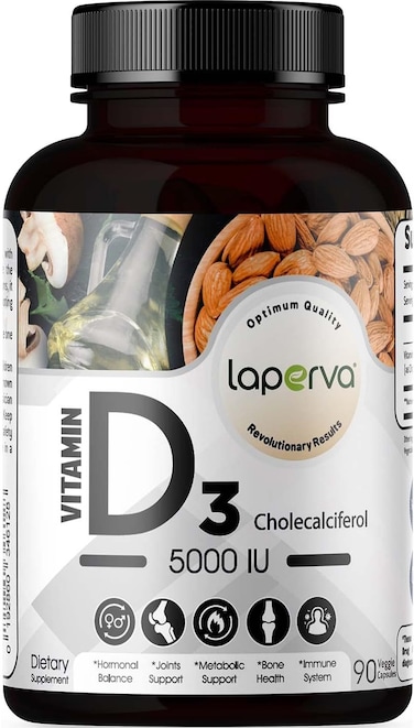 laperva Vitamin D3 Cholecalciferol (5000 UI), Supports Hormonal Balance, Joints &amp; Metabolic Support, Immune System (90 Veggie Capsules)