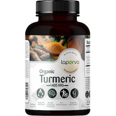Laperva Organic Turmeric, 1400 mg, 60 Tablets