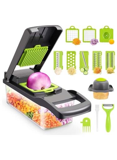 Chopper,Senbowe Multifunctional 13-in-1 Food Choppers Onion Chopper Vegetable Slicer Cutter Dicer Veggie chopper with 8 Blades