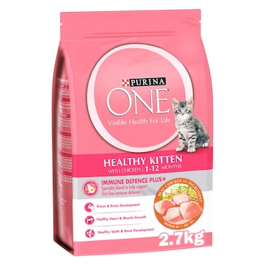Purina One Healthy Kitten with Chicken Dry Food, 1-12 Months, 2.7kg