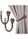Sumnacon Set of 2 Decorative Curtain Holdbacks, Wall Mounted Aluminum Alloy Window Drapery Tiebacks for Bedroom, Livingroom Office Come with Screws, Red Bronze