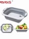 Collapsible Cutting Board,3-in-1 Foldable Chopping Board With Colander,Collapsible Picnic Bucket With Handle,Silicone Dish Tub,Kitchen Washing Basket,Storage Bin For Outdoor/Garden/BBQ/Picnic/Home