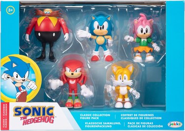 Sonic The Hedgehog Jakks Pacific Unisex Children's Ltd Pack Of 5 Figurines 6 cm, Colourful, Est&aacute;ndar