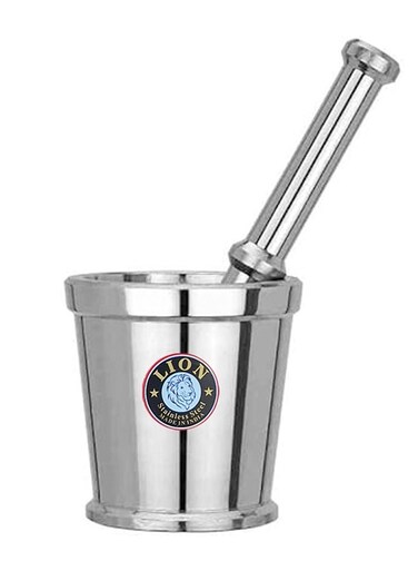 Premium Stainless Steel Mortar &amp; Pestle (Khalbatta) &acirc;&euro;&ldquo; 9 cm Diameter Mortar with 18 cm Pestle, Rust-Proof &amp; Chemical-Free, Heavy-Duty Design for Effortless Herb and Spice Crushing, Durable and Long-Lasting Kitchen Essential