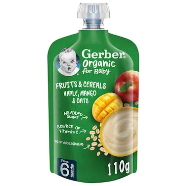 Gerber Organic with Apple, Mango and Oats Porridge, 110g